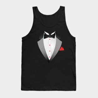 black & red tuxedo Tank Top